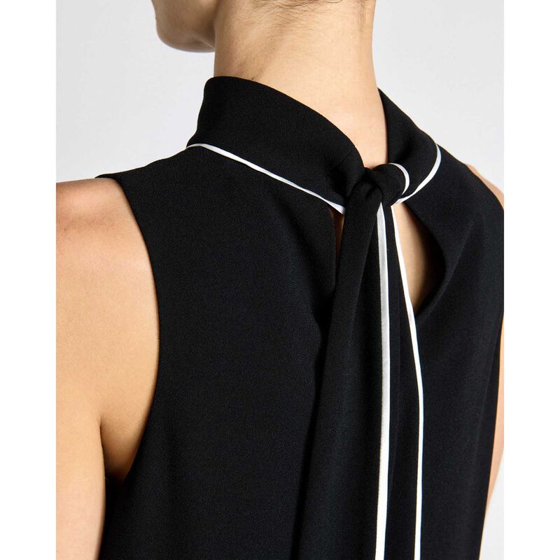 Cue Recycled Crepe Tie Neck Mini Dress image number 2